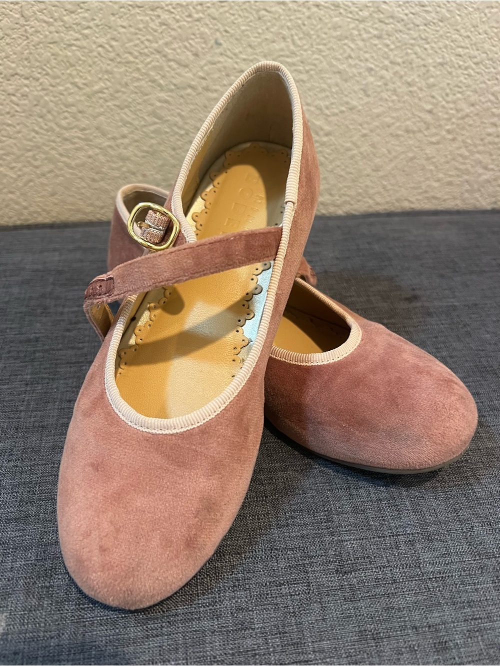 Boden Girls' Suede Mary Janes in Rose
